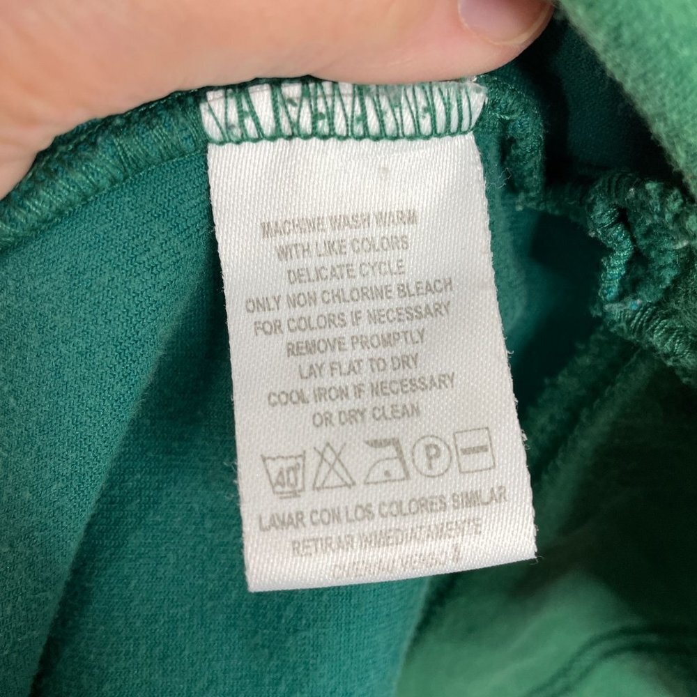 Vintage Y2K Womens VELOUR Jacket Sz LP Dark Green FULL ZIP Long Sleeve Holiday - Picture 12 of 12